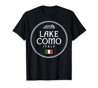 Lake Como Italy City Travel Italy Explore Beauty Value Graphic T-Shirt, Men, Black, S