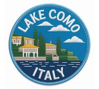 Lake Como Italy Patch Embroidered Iron-on/Sew-on Badge (3 Inch) Travel Europe Souvenir Gift Patches
