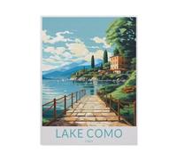 Lake Como Italy vintage travel poster coast，Tin Sign Vintage Retro Man Cave Bar Pub Shed Novelty Gift Aluminium Metal Tin Wall Décor Sign(20x30cm）8x12 inch-AG68
