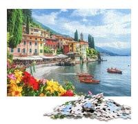 Lake Como, Italy Wooden Jigsaw Puzzles for Adults Fun 1000 Pieces Education Game Home Decoration Stress Relief Toy Intellectual Game Premium & Durable 1000pcs (75x50cm)