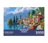 Lake Como Jigsaw Puzzles Puzzle for Adults Kids. 1000 Piece Whimsical Challenge Toy Educational Game Home Decoration for Educational Games Gifts 38x26cm/1000pcs