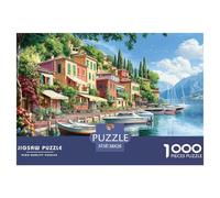 Lake Como Jigsaw Puzzles Puzzles for Adults Kids. 1000 Piece Whimsical Challenge Toy Educational Games Home Decoration for Adults& Kids Age 14 Years Up 38x26cm/1000pcs