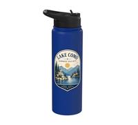 Lake Como Summer Society Italy Vintage Emblem Stainless Steel Insulated Water Bottle