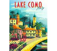 Lake Como - Vintage Tourism Poster - Fridge Magnet, 9 x 6 cm