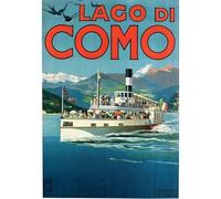 Lake Como - Vintage Tourism Poster - Fridge Magnet, 9 x 6 cm