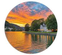 Lake District 1000 Pieces Jigsaw Puzzles 12 Years And Up Round Jigsaw Puzzle Unique Challenge Family Game Stress Reliever Expert Skill Level 1000pcs (67.5x67.5cm)