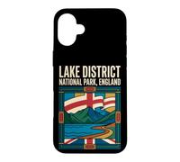 Lake District England Flag Mountains Lake Vintage Art Case for iPhone 16 Plus