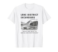 Lake District Excursions Jane Austen Vintage Art Value Graphic T-Shirt, Men, White, S