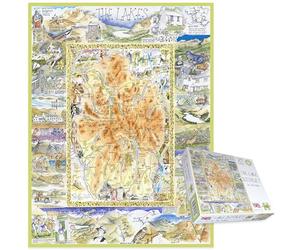 Lake District Map Jigsaw Puzzle 1000 Piece - Humorous Illustrated National Park Scene by Tim Bulmer - Fun & Educational British Jigsaw for Adults & Gift Ideas