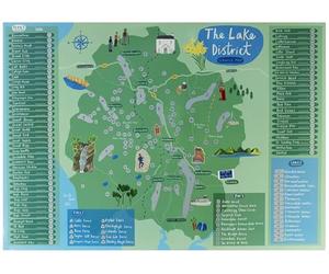Lake District Map Scratch Off Poster - Wainwrights, Waterfalls and Lakes Adventure Map - 100 Places to Explore - Gift for Walkers & Hikers - A2 Wall Art Travel Map