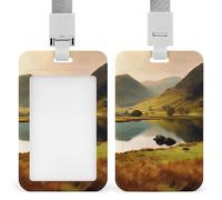 Lake District National Park Badge Holder with Lanyard Heavy Duty Abs Plastic Card Case Id Card Name Badge Holders for Nurse Teacher Office Women Men