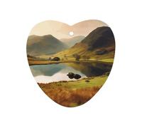 Lake District National Park Car Air Freshener Hanging, Long Lasting Scented Car Aromatherapy Tablets, Love form Fragrance Scented Cards for Vehicles, Bedroom, Wardrobe White-style