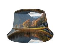 Lake District National Park Pattern Summer Bucket Hat for Women Men Beach Fishing Cap for Travel Outdoor Beach Golf Black, Black, One size