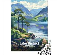 Lake District National Park Poster, Classic Jigsaw Puzzle, 1000 Pieces, 70x50cm/1000pcs