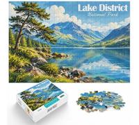 Lake District National Park Poster Jigsaw Puzzle 1000pcs (52x38cm) | For longer indoor activities: Adult jigsaw puzzle with 1000 pieces makes an engaging indoor activity for adults.