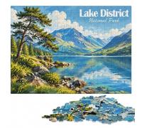 Lake District National Park Poster Jigsaw Puzzle for Adults, 1000 Pieces | For puzzle fans: Jigsaw Puzzle Gift: group puzzle activity, screen-free home activity.