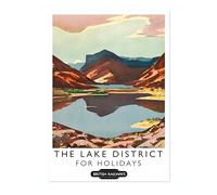 Lake District Print, British Railways Poster, Vintage UK Wall Art, Framed Retro Decor, Gift Idea, Archival Matte, A3 (Print Only) - 42x29.7cm