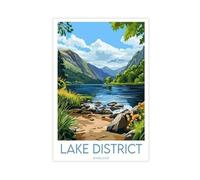 Lake District Travel Print - England Canvas Poster Bedroom Decor Landscape Office Room Decor Gift 12x18inch(30x45cm)
