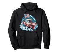 Lake Erie Boat USA Flag Cleveland Boating Pullover Hoodie