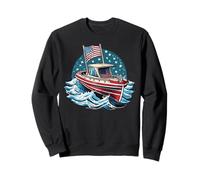 Lake Erie Boat USA Flag Cleveland Boating Sweatshirt