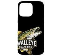 Lake Erie Walleye Fishing Design Great Lakes Angler Case for iPhone 15 Pro Max