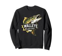 Lake Erie Walleye Fishing Design Great Lakes Angler Sweatshirt