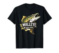 Lake Erie Walleye Fishing Design Great Lakes Angler T-Shirt
