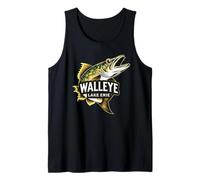 Lake Erie Walleye Fishing Design Great Lakes Angler Tank Top