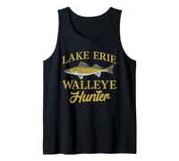 Lake Erie Walleye Hunter Vintage Fish Design Tank Top