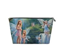 Lake Fairy Print Travel Makeup Bag Cosmetic Toiletry Bag Wash Bag Multifunctional Storage with Zipper for Women Girls Silver