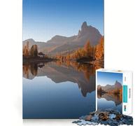 Lake Federa in Dolomites Jigsaw Puzzles for Adults 1000 Pieces Recall Enhancer Creative Play Pattern Build Birthday Gift (38x26cm)