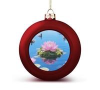 Lake Floating Christmas Ball Ornaments - Shatterproof Plastic Vintage Rustic Xmas Tree Decorations Pendant for Family Holiday Wedding Party Xmas Hanging Decoration