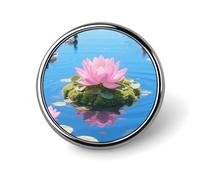 Lake Floating Lapel Pin Cute Metal Brooch Pin Fashionable Round Badge for Shirts, Hats, Jackets Unique Fashion Accessories Gift for Men & Women