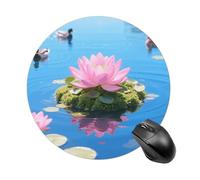 Lake Floating Round Mouse Pad Fashion Premium Mousepad Washable Desktop Protection Mouse Mat with Non-Slip Rubber Base Cute Computer Mat for Office Home Gaming Laptop
