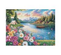 Lake Forest Flower 500 Piece Complete Jigsaw Puzzle Set Teens Beginners Educational Challenge Puzzle Fans Group Play Anniversary Creativity & Gift Giving 500 PCS