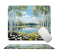 Lake Forest Mouse Mat 20 x 15 cm Ultra Thin, with Stitched Edges Office Mouse Pad, Non-Slip Rubber Base, Waterproof & Washable, Home Desk Accessories, Aesthetic with Design Mousepad 200x150mm s0z-263
