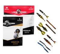 Lake Fork Lure Co. Bass Lure Bundle, Mixed Soft Bait Plastic Lures for Fishing, 44 Lures, Assorted Colors, Includes Pro Craw, Ring-Fry, Hyper Stick, Live Magic Shad V-Tail