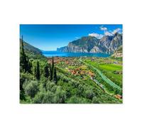 Lake Garda and the Sarca River near Torbole, Italy， 1000 Piece Impossible Challenge Toy Educational Game Home Decoration for Adults& Kids Age 14 Years Up 1000pcs-D62