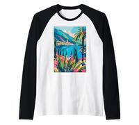 Lake Garda Art Italy Raglan Baseball Tee