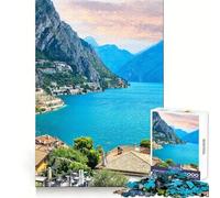 Lake Garda in Italy 1000 Pieces Puzzles for Adults Cognitive Train Indoor Play Pattern Build (50x75cm)