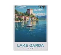 Lake Garda Italy,DIY Paint by Numbers for Adults Beginner, Easy Paint by Numbers for Beginner,Acrylic Watercolor Paint by Number for Kids Gift Decor(30x40cm-FD53