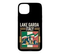 Lake Garda Italy Flag Scaliger Castle Towers Vintage Art Case for iPhone 15 Plus