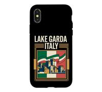 Lake Garda Italy Flag Scaliger Castle Towers Vintage Art Case for iPhone X/XS