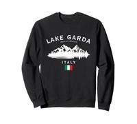 Lake Garda Italy Lago Di Garda Mountains Italian Flag Sweatshirt
