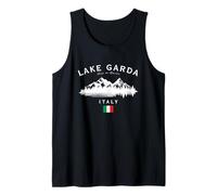 Lake Garda Italy Lago Di Garda Mountains Italian Flag Tank Top