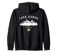Lake Garda Italy Lago Di Garda Mountains Italian Flag Zip Hoodie