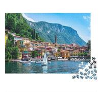 Lake Garda Puzzle 1000 Piece Jigsaw Puzzles Game for Adults Lago Di Garda Jigsaw Puzzle Educational Game Challenge Toy Difficult Hard DIY Wooden Puzzle 1000pcs (75x50cm)