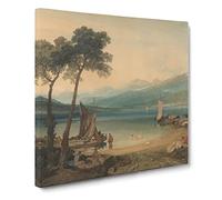 Lake Geneva by Joseph Mallord William Turner Canvas Print | Gallery Wrapped 30mm Frame Wall Art | 14x14 inches | Ready to Hang | Modern Landscape Picture | Living Room Bedroom Lounge Office
