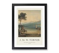 Lake Geneva By Joseph Mallord William Turner Exhibition Museum Painting Framed Wall Art Print, Ready to Hang Picture for Living Room Bedroom Home Office Décor, Black A3 (34 x 46 cm)