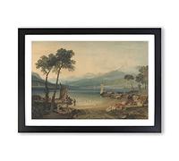 Lake Geneva by Joseph Mallord William Turner Framed Print | A2 Black Framed Wall Art | Ready to Hang | Modern Landscape Picture | Living Room Bedroom Lounge Office